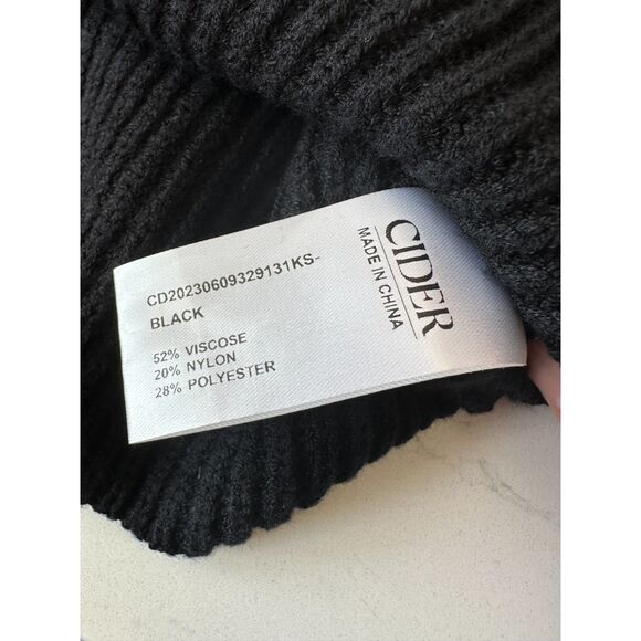 Cider Sweetheart Neckline Balloon Sleeve Sweater Black Size XL - Picture 5 of 6